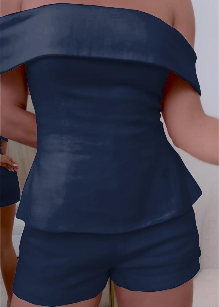 Completo due pezzi in cotone e lino bianco