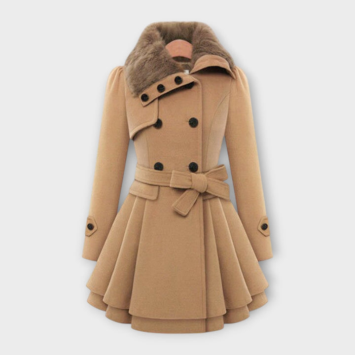 Elivara – Cappotto elegante con colletto in pelliccia