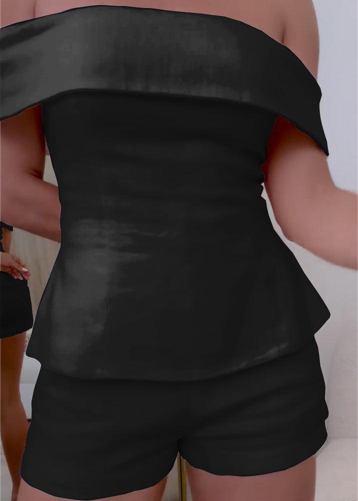 Completo due pezzi in cotone e lino bianco