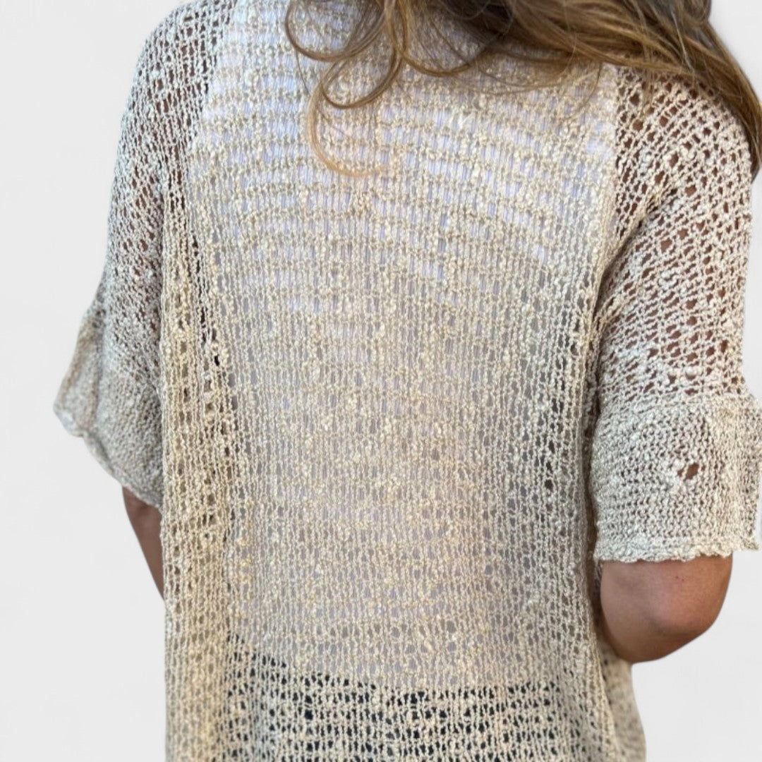 Varrea - Maglia a tinta unita da donna con un bottone